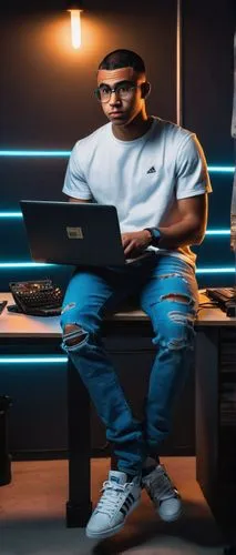 drake,ceo,novelist,dj,in a studio,man with a computer,studio photo,music producer,jeans background,spotify icon,blogs music,blur office background,blue print,widescreen,blueprint,black businessman,desk,studio shot,piano,long bars,Art,Classical Oil Painting,Classical Oil Painting 38