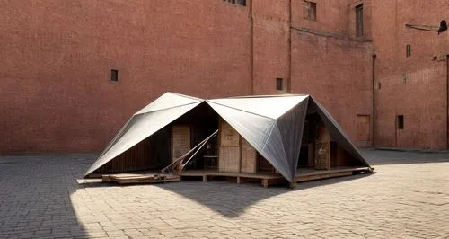 An architectural design of an art booth display in a market
,caravanserai,indian tent,knight tent,large tent,caravansary,roof tent,tent,corten steel,cubic house,tipi,fishing tent,tents,yurts,tepee,out