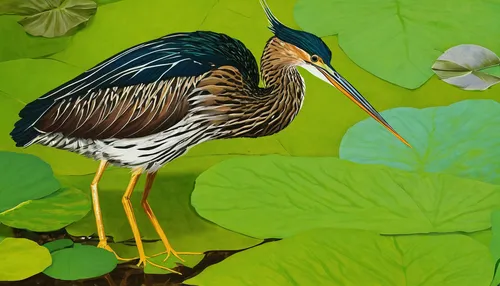 green heron,limpkin,night heron,pacific heron,cow heron,bittern on a flower,american bittern,bird painting,bittern,white necked heron,flower and bird illustration,common heron,asian bird,white-faced heron,rallidae,bird illustration,pied heron,marsh bird,wading bird,striated heron,Art,Artistic Painting,Artistic Painting 38