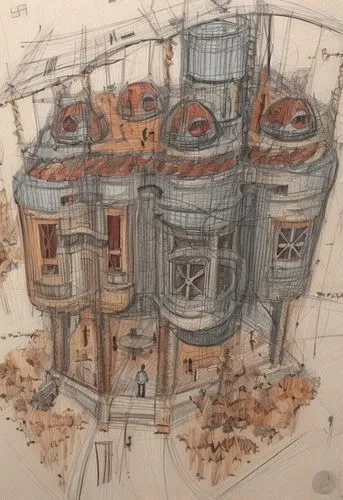 house drawing,architect plan,kirrarchitecture,crown engine houses,renovation,town house,turrets,concept art,round house,two story house,large home,clay house,multi-story structure,crooked house,eco-construction,building work,cubic house,crane houses,to build,peter-pavel's fortress