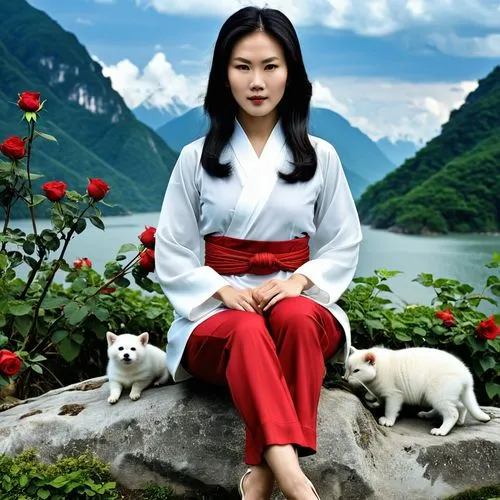 miao,kangding,girl with dog,ao dai,korin,vietnamese woman,kitsune,xiaojie,mongolian girl,xiaohong,xiaofei,wangmo,xiaohui,wenchuan,yimou,oriental girl,huahong,shannxi,hanfu,wulin