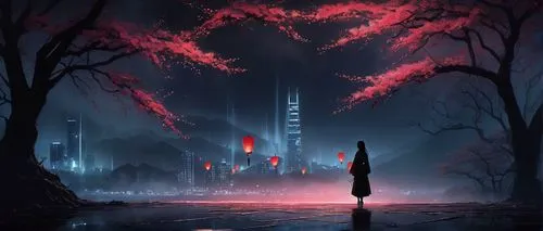 futuristic landscape,cityscape,sci fiction illustration,dystopian,world digital painting,ancient city,fantasy landscape,cyberpunk,fantasy city,japanese sakura background,dark world,monolith,destroyed city,dusk background,spire,city scape,the city,sakura background,scythe,metropolis,Conceptual Art,Sci-Fi,Sci-Fi 02