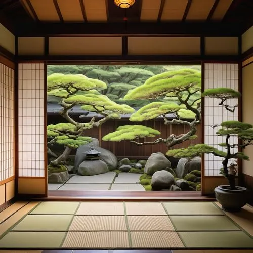 japanese-style room,ryokan,japanese zen garden,ryokans,dojo,tea ceremony,onsen,tatami,zen garden,bonsai,kaiseki,japanese shrine,japanese restaurant,japan garden,chanoyu,japanese tea,kyoto,teahouse,japanese background,ukiyoe,Illustration,Retro,Retro 15