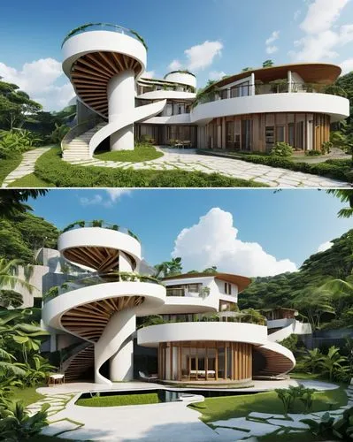 3d rendering,futuristic architecture,modern architecture,modern house,dunes house,asian architecture,render,eco hotel,eco-construction,luxury property,luxury home,holiday villa,japanese architecture,tropical house,large home,3d rendered,residential house,floating island,arhitecture,house shape,Illustration,Abstract Fantasy,Abstract Fantasy 11