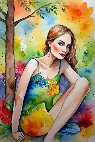 watercolor background,watercolor painting,watercolor women accessory,watercolor pin up,watercolour paint,watercolor,watercolor leaves,watercolor mermaid,watercolour,watercolors,watercolor frame,water color,watercolorist,watercolour frame,water colors,watercolor tree,watercolours,watercolor pencils,watercolor floral background,girl with tree,Illustration,Paper based,Paper Based 24