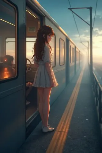 the girl at the station,heatherley,last train,train ride,train,train of thought,Illustration,Realistic Fantasy,Realistic Fantasy 23