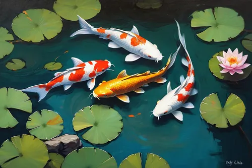 Koi art nine koi fish and lotus flowers painting asian koi fish paintings koi carp for Chinese coy fish,koi fish,koi carp,koi pond,koi,koi carps,fishes,two fish,school of fish,fish in water,白斩鸡,forest