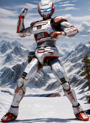 alpine skiing,nordic combined,ski race,ski cross,mountain vesper,snowboarder,ski,speed skiing,downhill ski binding,freestyle skiing,ski binding,robot combat,snow slope,laax,prowl,grey fox,evangelion evolution unit-02y,snowfield,monoski,skiing