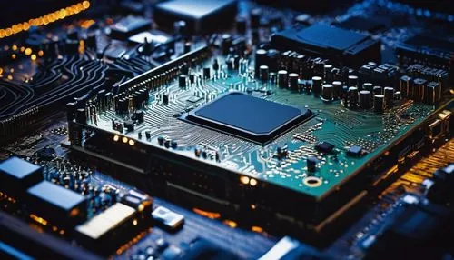 tilt shift,computer chip,pcb,motherboard,graphic card,mother board,computer chips,silicon,chipset,chipsets,cpu,sli,pcie,processor,microcomputer,multiprocessor,semiconductors,vlsi,circuit board,micro,Photography,Documentary Photography,Documentary Photography 15