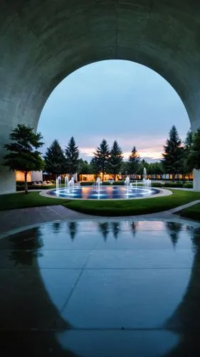 k13 submarine memorial park,korean veterans memorial,wwii memorial,world war ii memorial,reflecting pool,the park at night,arlington park,three centered arch,underground garage,underpass,marine corps 