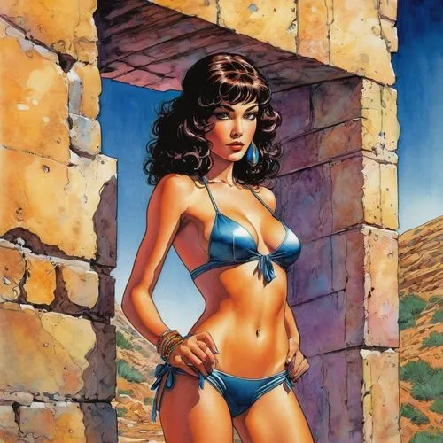 palmiotti,hildebrandt,themyscira,teela,frazetta,eldena,guenter,struzan,kuenzer,retro woman,deodato,caramon,fujiko,chaykin,spiegle,steranko,kanigher,cavewoman,fantasy woman,mcquarrie,Illustration,American Style,American Style 07