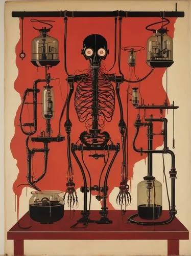 vintage skeleton,vanitas,distillation,autopsy,laboratory flask,skeletal structure,medicine icon,chemical laboratory,scientific instrument,skeletal,x-ray,the morgue,apothecary,anatomical,kerosene,laboratory equipment,halloween poster,poison bottle,pathologist,medical waste,Art,Artistic Painting,Artistic Painting 47