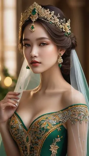 noblewoman,bridal jewelry,bridewealth,oriental princess,bridal,fairy tale character,bridal dress,jinling,noblewomen,diadem,princess anna,miss circassian,bridal gown,the bride,asian costume,golden weddings,courtly,rosaline,celtic queen,jingqian,Photography,General,Natural