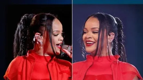 match background color,playback,booklet,singer and actress,comparison,red background,mirroring,mirror image,forehead,aging icon,lupe,color is changable in ps,image editing,on a red background,stages,v