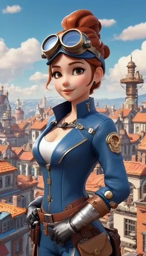 steampunk,policewoman,ilsa,garda,zofia,florentina,Unique,3D,3D Character