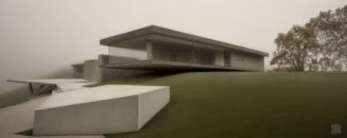 dunes house,modern architecture,3d rendering,archidaily,render,model house,modern house,concrete,cube house,residential house,cubic house,exposed concrete,dense fog,virtual landscape,house hevelius,foggy landscape,housewall,forms,kirrarchitecture,arhitecture