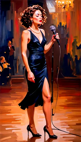 jazz singer,ella fitzgerald,caballe,ella fitzgerald - female,netrebko,blues and jazz singer,trifonova,rockabella,mariah carey,margolyes,fiordiligi,mezzosoprano,kalthoum,contessa,flamenco,performer,gioeli,cabaret,gabourey,femme fatale,Conceptual Art,Oil color,Oil Color 20