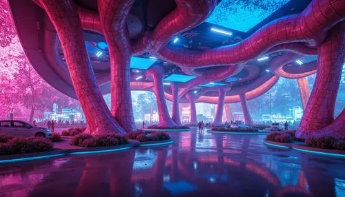 futuristic landscape,ufo interior,futuristic art museum,alien world,spaceship interior,spaceland,cyberworld,biospheres,mushroom landscape,graecorum,ecotopia,fantasy city,alien planet,arcology,biopiracy,cyberia,nightclub,wonderlands,fractal environment,scifi