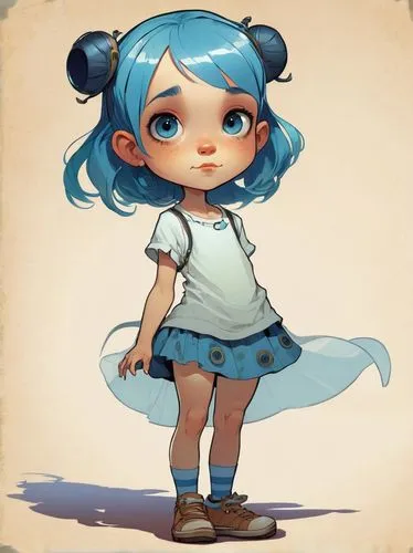 chibi girl,evie,krita,cute cartoon character,karou,eloise,myosotis,storybook character,seiran,cyan,pippi,annie,nancie,clementine,dollmaker,kids illustration,coraline,miette,milkmaid,undine,Illustration,Children,Children 04