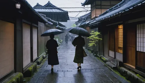 japanese umbrellas,japanese umbrella,kyoto,walking in the rain,umbrellas,rainy day,protection from rain,in the rain,rain protection,geisha,japanese culture,man with umbrella,asian umbrella,tsukemono,ryokan,rainy season,ginkaku-ji,kanazawa,rainy,japanese architecture,Conceptual Art,Sci-Fi,Sci-Fi 08