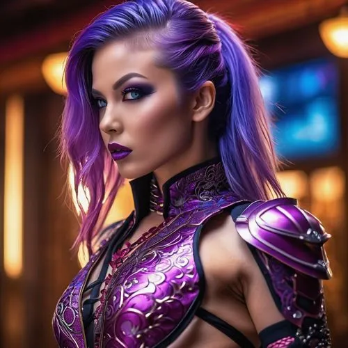 sindel,sasha,toni,sonya,liliana,violet head elf,purple,sombra,eva,female warrior,celtic queen,zahra,kittani,lady honor,ernan,demona,purple skin,amora,zhawn,jemma,Photography,General,Realistic