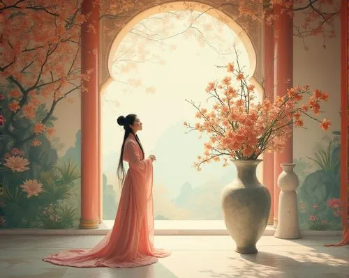 jasmine blossom,mulan,oriental princess,jasmine,hanfu,jasmine flower,Photography,General,Realistic