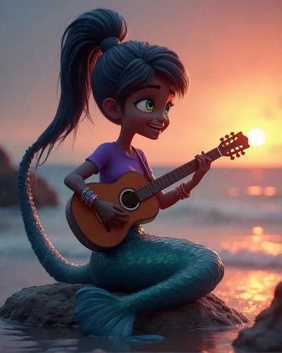 ukulele,serenade,mermaid background,serenading,hula,guitarra