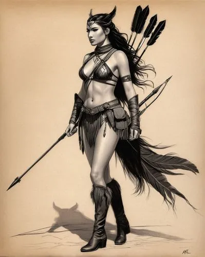 warrior woman,female warrior,amazona,themyscira,pocahontas,darna,Illustration,Realistic Fantasy,Realistic Fantasy 07