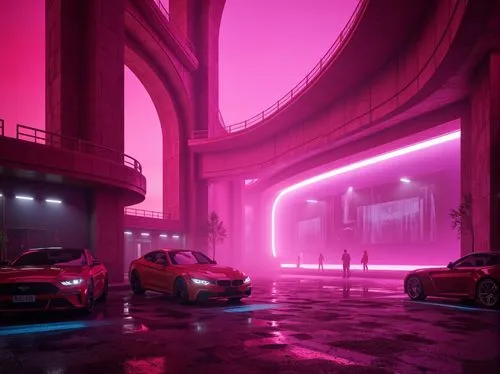 neon arrows,vapor,parkade,aesthetic,neon ghosts,pink car,neon,cyberscene,wrb,atmospheres,synth,xanadu,underpass,infiniti,parking place,parking lot,cyberpunk,atmosfera,polara,neon colors