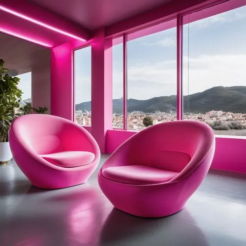 pink chair,mahdavi,modern decor,vitra,chaise lounge,magenta,Photography,General,Realistic