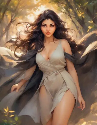 fantasy woman,margairaz,fantasy picture,fantasy art,gothel,fantasy portrait,Digital Art,Impressionism