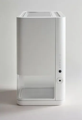 宠物喂食器，简约风格，科技感,a white electronic device with one door on it,eero,dehumidifier,whitebox,humidifier,homeplug,cryobank,Photography,General,Realistic