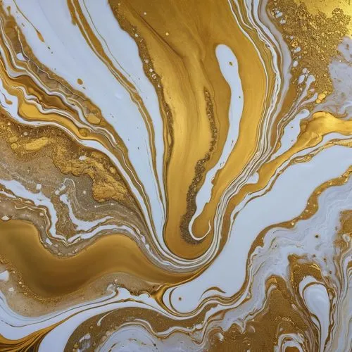 acrylic pour art gold and white,a closeup of yellow and white swirls in water,oil in water,gold paint stroke,oil,oil drop,oil flow,gold paint strokes,Photography,General,Realistic