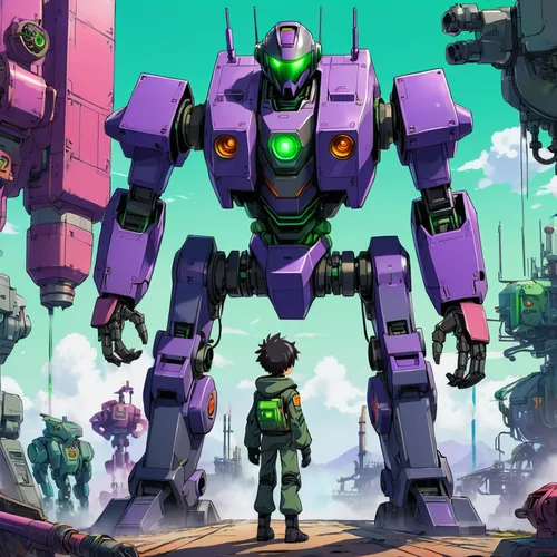 bastion,evangelion mech unit 02,mech,mecha,evangelion evolution unit-02y,evangelion eva 00 unit,evangelion unit-02,eva unit-08,sentinel,bolt-004,patrol,gundam,concept art,game art,game illustration,gigantic,robotics,decepticon,heavy object,bot icon,Illustration,Japanese style,Japanese Style 03