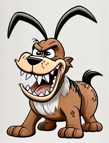 龇牙咧嘴的一只卡通狗，搞笑表情，2d，手绘,tasmanian devil,loukaniko,coonhound,smaland hound,dog cartoon,bully kutta,dog illustration,bandog,mascot,schäfer dog,posavac hound,gnu,my clipart,canidae,biewer terrier,blood hou