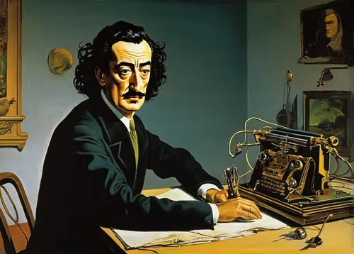 hans christian andersen,el salvador dali,fryderyk chopin,dali,man with a computer,self-portrait,chopin,leibniz,leonardo devinci,theory of relativity,writers,meticulous painting,vincent van gough,italian painter,learn to write,screenwriter,romanescu,writing or drawing device,theoretician physician,manuscript,Art,Artistic Painting,Artistic Painting 20