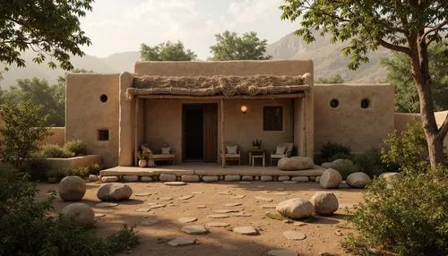 ancient house,viminacium,render,stone oven,3d rendering,sansar,3d render,3d rendered,traditional house,theed,caravanserai,cryengine,rendered,outpost,longhouses,neolithic,renders,dunes house,tuff stone dwellings,mountain settlement