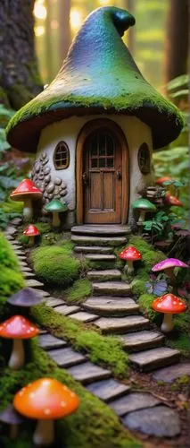 fairy house,fairy village,fairy door,mushroom landscape,miniature house,wishing well,japanese garden ornament,little house,house in the forest,japan garden,fairy forest,fairy chimney,gnomes,mushroom island,toadstools,studio ghibli,fairy world,gnome and roulette table,tiny world,mini mushroom,Conceptual Art,Daily,Daily 18