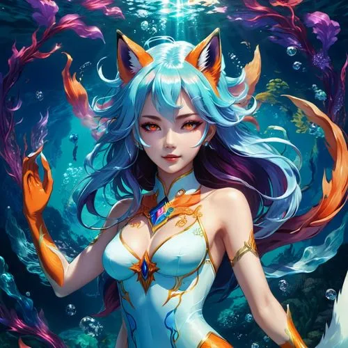 nami,sona,aquarius,varuna,amaterasu,sirena,amphitrite,siren,mermaid background,mer,oceanica,water nymph,mermaid vectors,ichetucknee,god of the sea,diana,sirene,the sea maid,fantasia,undine,Illustration,Realistic Fantasy,Realistic Fantasy 20