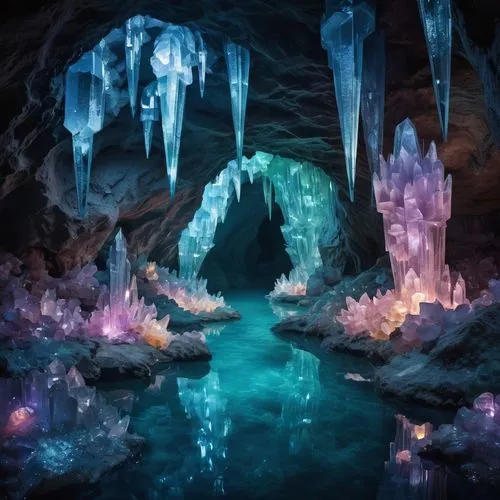 caverns,cave on the water,ice cave,cavern,blue cave,blue caves,the blue caves,caves,cave,cavernosa,cave tour,grutas,sea caves,alfheim,fairy world,cavernosum,ice castle,caverly,stalagmites,fairy village,Illustration,Realistic Fantasy,Realistic Fantasy 02