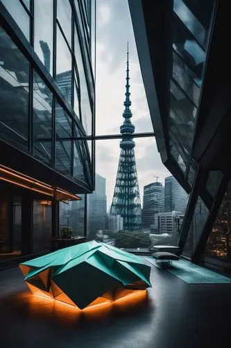 glass pyramid,shard of glass,pyramide,futuristic architecture,ingress,shard,shinra,pyramid,cybercity,glass roof,kamurocho,glass building,minatomirai,japan's three great night views,roof landscape,petronas,mypyramid,powerglass,tokyo,lightwave,Illustration,Realistic Fantasy,Realistic Fantasy 18