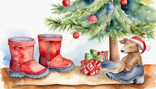 watercolor christmas background,watercolor christmas pattern,christmas boots,christmas stockings,christmas animals,winter boots,christmas stocking,christmas scene,christmas bells,santa stocking,christmas landscape,christmas cards,fourth advent,advent calendar printable,christmas greeting,christmas banner,third advent,christmas snowy background,christmas motif,second advent,Illustration,Paper based,Paper Based 24
