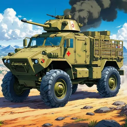 hanomag,armored vehicle,tracked armored vehicle,armored personnel carrier,hmmwv,lrdg,Illustration,Japanese style,Japanese Style 03