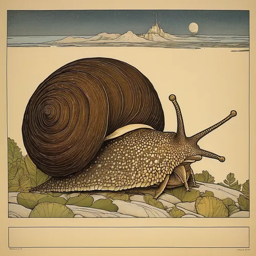 Describe the slow and steady journey of a tiny land snail.,land snail,sea snail,nut snail,mollusk,snail,banded snail,mollusc,gastropod,snail shell,whelk,molluscs,mollusks,baltic clam,bivalve,cool wood