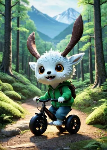 chua,sylbert,scooter riding,lammy,trikke,bunzel,Illustration,Japanese style,Japanese Style 05