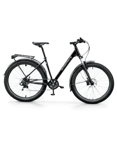 Mountain bike, shiny metal frame, 26-inch wheels, wide tires, disc brakes, suspension fork, adjustable seat, black grips, pedals with reflectors, chainring, water bottle holder, dynamic pose, low-angl