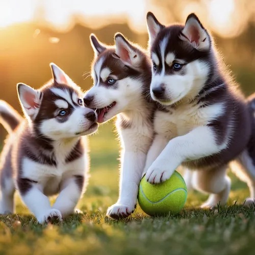 huskies,alaskan klee kai,playing puppies,dog sports,puppies,three dogs,color dogs,playing with ball,miniature siberian husky,playing dogs,dog siblings,malamute,dog photography,siberian husky,pet vitamins & supplements,german shepards,dog training,corgis,obedience training,canines,Photography,General,Natural