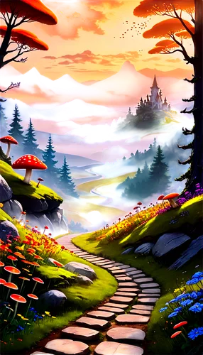 autumn mountains,landscape background,salt meadow landscape,mushroom landscape,autumn landscape,fantasy landscape,alpine landscape,small landscape,fall landscape,autumn forest,moss landscape,forest landscape,mountain landscape,high landscape,swampy landscape,landscape,autumn background,alpine crossing,mountain road,autumn scenery,Conceptual Art,Fantasy,Fantasy 02