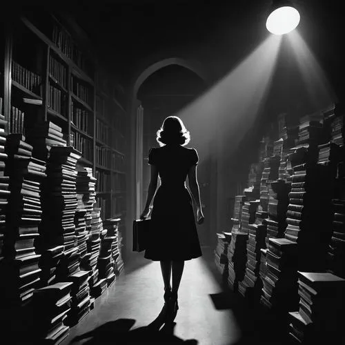 bibliophile,bibliophiles,film noir,headmistress,woman silhouette,bookish,women's novels,archivist,libreria,bookstore,librarian,lodgers,libri,neverwhere,bookseller,archivists,sleuthing,bookworms,noir,schoolmistress,Photography,Black and white photography,Black and White Photography 08