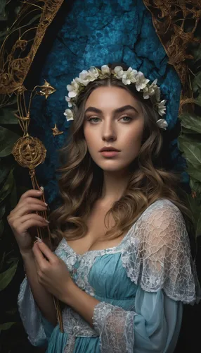 fantasy portrait,mystical portrait of a girl,cinderella,angelica,blue enchantress,jessamine,fairy tale character,portrait background,fairy queen,jasmine blue,blue hydrangea,romantic portrait,faery,celtic woman,custom portrait,blue rose,fantasy picture,faerie,artemisia,celtic queen,Photography,Black and white photography,Black and White Photography 12